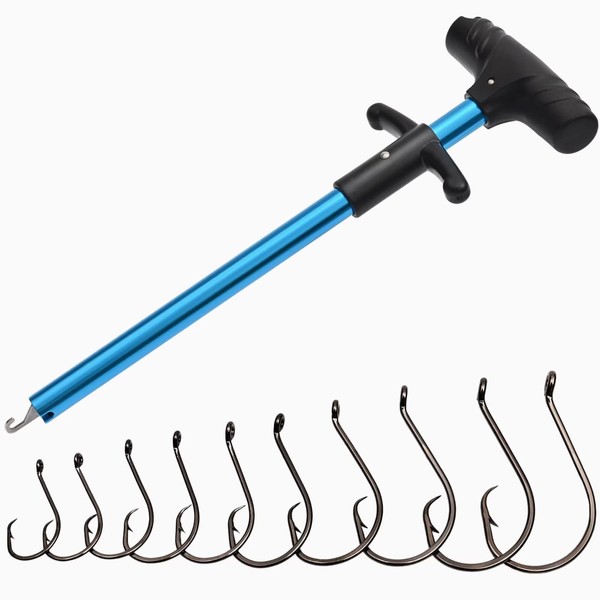 Fishfun 50Pcs Circle Hooks with Fishing Hook Remover, Super Sharp