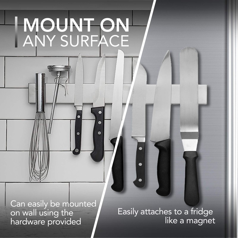 Modern Innovations 10 Inch Magnetic Knife Holder for Refrigerator, Magnetic