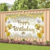 Gold Birthday Paty Backdrop Gold Happy Birthday Banner Gold Photography
