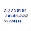 24PCS Short False Nails with Glue Stickers,Coffin Full Cover Acrylic