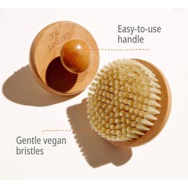 Sol de Janeiro Cepillo en Seco para Cuerpo, Cerdas Veganas Suaves, Exfoliante, Mango de Madera