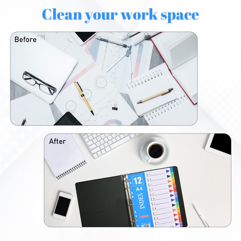 Set of 5 Coloured Folder Index Dividers for Folder A4