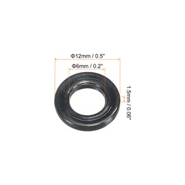 PATIKIL M6 Nylon Flat Washer, 150 Pack 6mm ID 12mm OD 1.5mm Thick Sealing Spacer Gasket Ring for Faucet Pipe Water Hose Fastener Bolt, Black