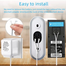 Ousaly Doorbell Power Adapter, 24V Transformer Compatible with Ring Doorbell,Video Doorbell,Nest, Ecobee, Sensi and Honeywell Thermostats, 24 Volt 500mA C-Wired AC Plug in Cord,C Wire Adapter 26.2FT