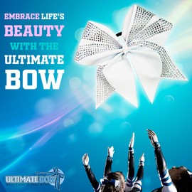 Glitter Rhinestone Ascent Competition Cheer Hair Bow (Royal Blue)