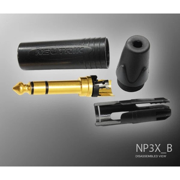 Neutrik Gold Balanced 1/4" TRS Connector NP3X-B NP3X/B