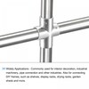 sourcing map Rail Cross Fitting 4-Way Zinc Alloy Pipe Connector