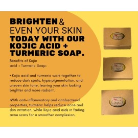 3 Pack Kojic acid + Turmeric brightening Soap.
