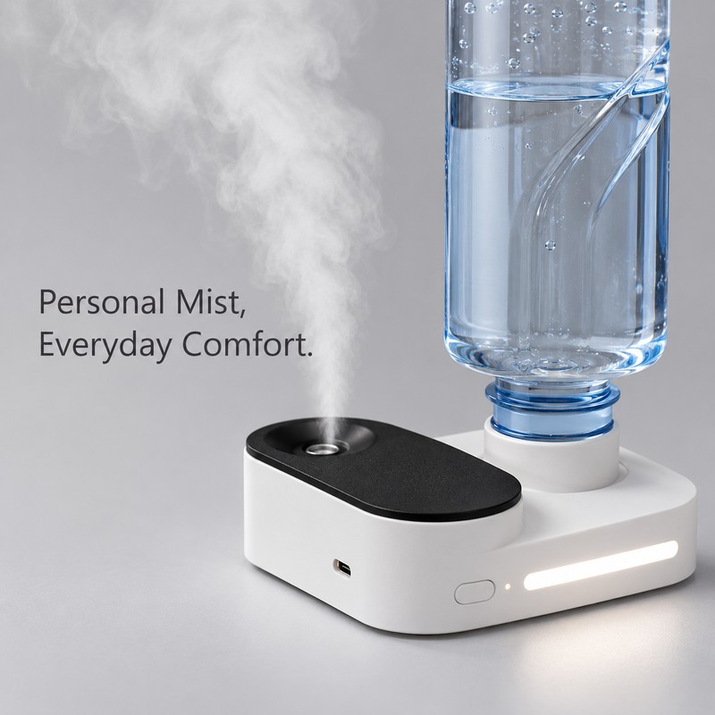 Portable Water Bottle ,Humidifier for Personal Spaces – Rechargeable Mist