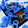 20 x Blue Pan Head Screws Polypropylene (PP) Plastic Nuts