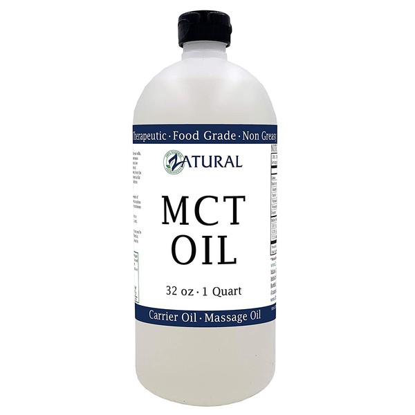 MCT Oil, Certified Food and Therapeutic Grade, Carrier Oil, Massage Oil, Hydrating Oil, Hair Oil, 0 Additives, Pure MCT Oil (32 Ounce)