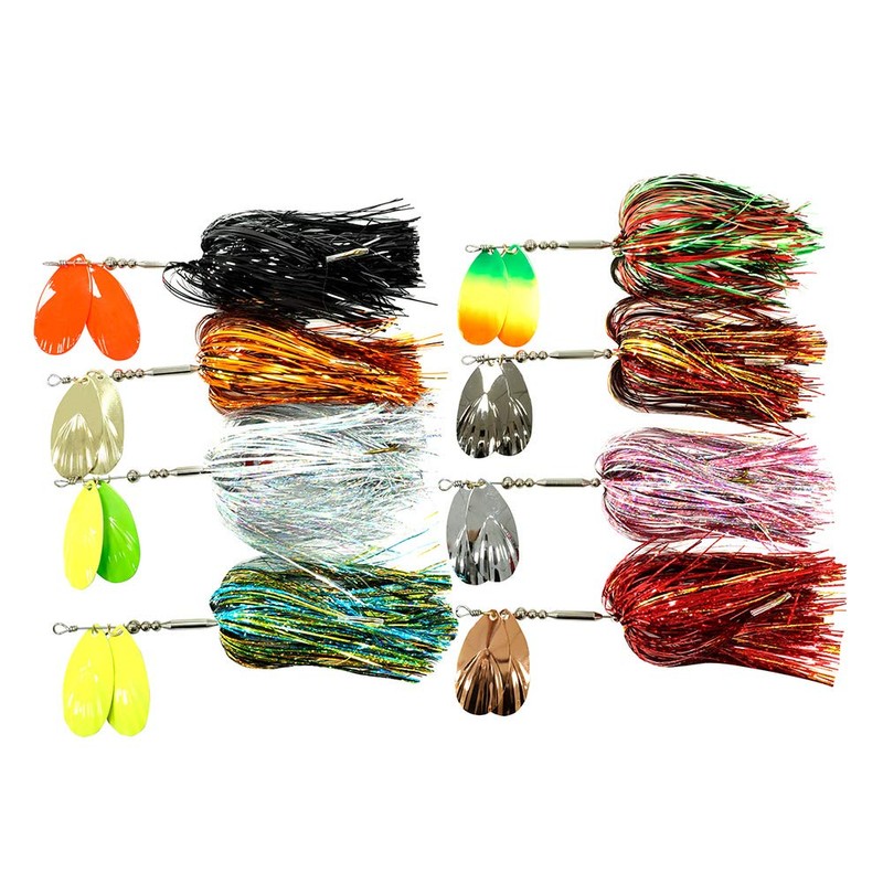 SEASKY Fishing Spinner Bait Musky Metal Spoon Shell Tinsel 45g