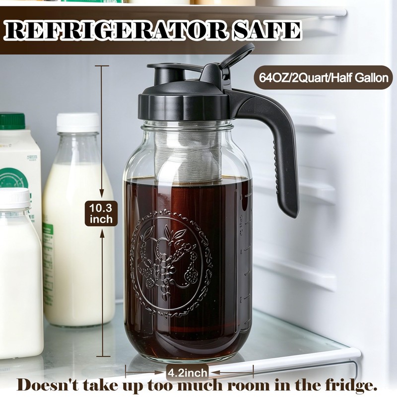 Cold Brew Coffee Maker 64oz Iced Coffee Maker with Stainless