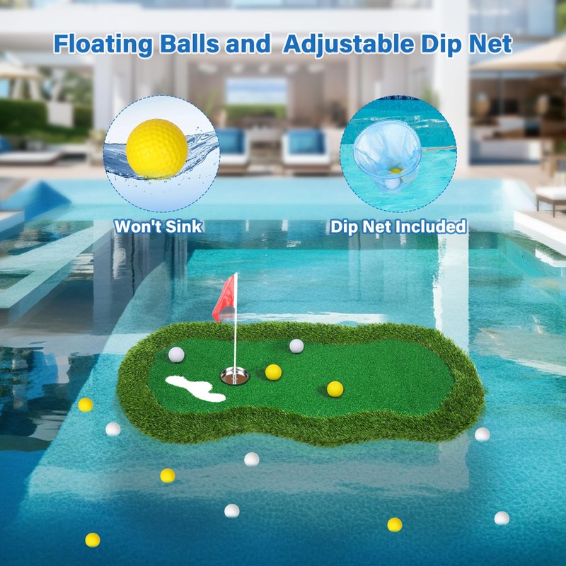 Mosoyolo Floating Golf Green for Pool Large Size 47" x