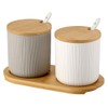 OnePine Set of 2 Ceramic Spice Jars Sugar Bowl Ceramic
