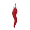 Bijou Silver Red Polished Enamel Italian Horn Charm