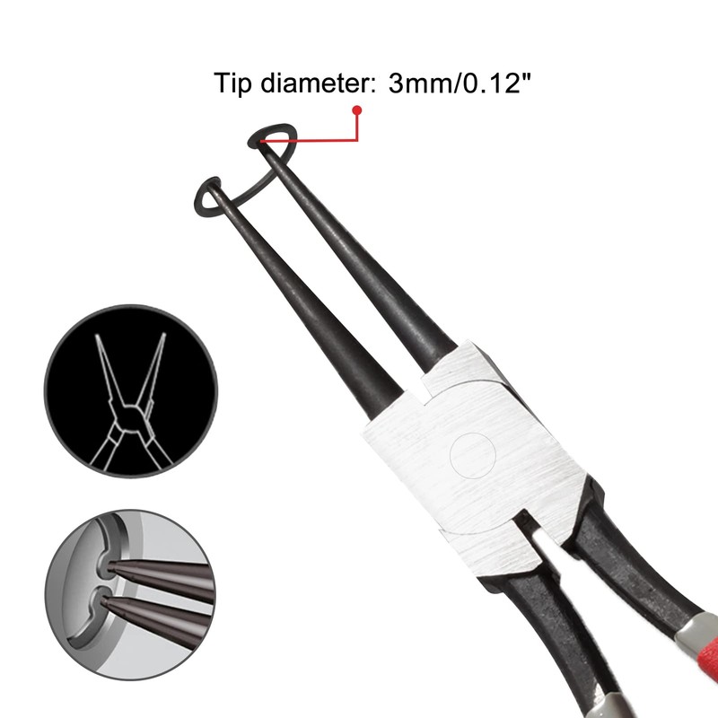 LEONTOOL 13-Inch Snap Ring Plier Heavy Duty Internal Circlip Pliers