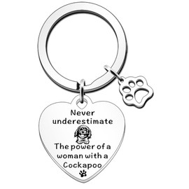 JETTOP Cockapoo Gifts for Women Cockapoo Dog Pet Lover Gift Cockapoo Dog Mum Gifts Keyring Gifts for Birthday Christmas Mothers Day Cockapoo Mum
