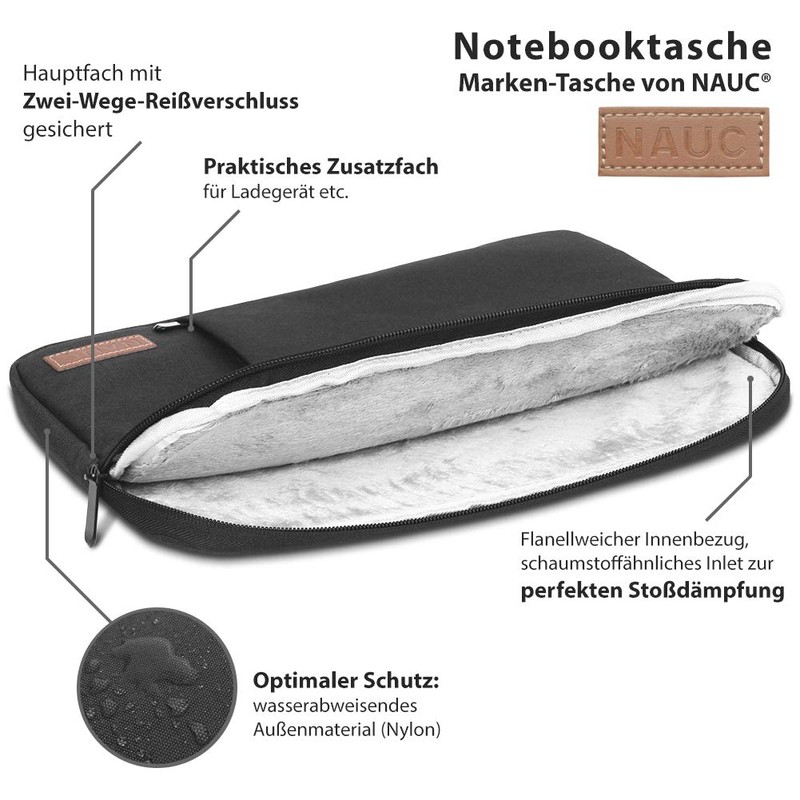 UC-Express® , Notebook Sleeve Farbe:Schwarz, Tablet Modell für:Wacom Intuos Pro