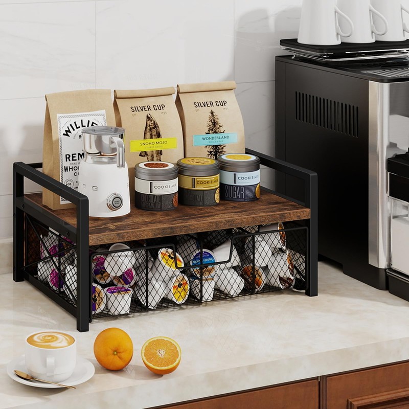 BCOZLUX Tea Bag Organizer, Wooden Tea Organizers and Storage Box