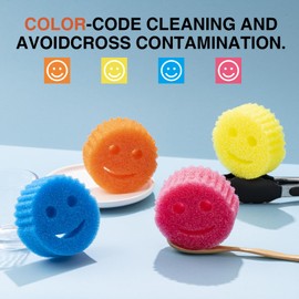 Scrub Dish Sponge Set Color Variety Pack (8 Sponges & 1 Sponge Holder), Scratch-Free Multipurpose Kitchen Sponge - Bpa Free & Made with Polymer Foam - Stain & Odor Resistant Dish Sponge