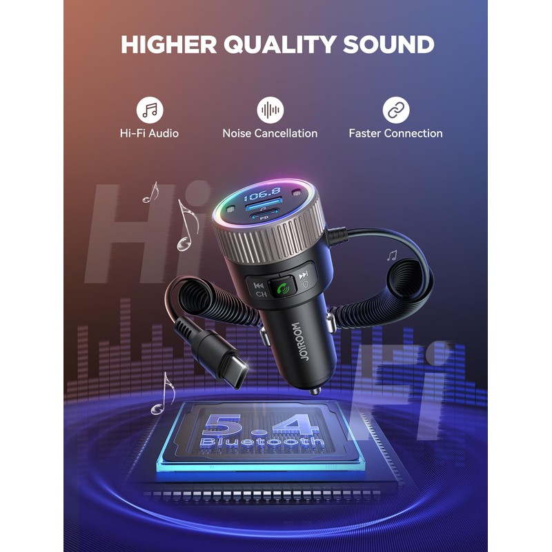 JOYROOM Bluetooth Car Adapter FM AUX