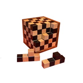 Puzzle Wood Pentomino Cube Large with 125 Small Cubes in Y Arrangement Packing Puzzle Laying Puzzle