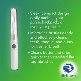 Brilliant Lumi 360 Round Head Travel Sonic Electric Toothbrush for Adults - Tooth Brush with LED Microfiber Bristles Gentle Sonic Technology for a Smile, Vibrating Toothbrush, 1 Brush Head