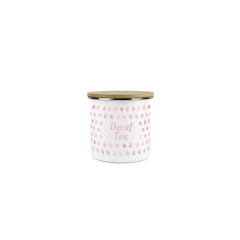 Purely Home Pink Polka Dots Decaf Tea Storage Canister -