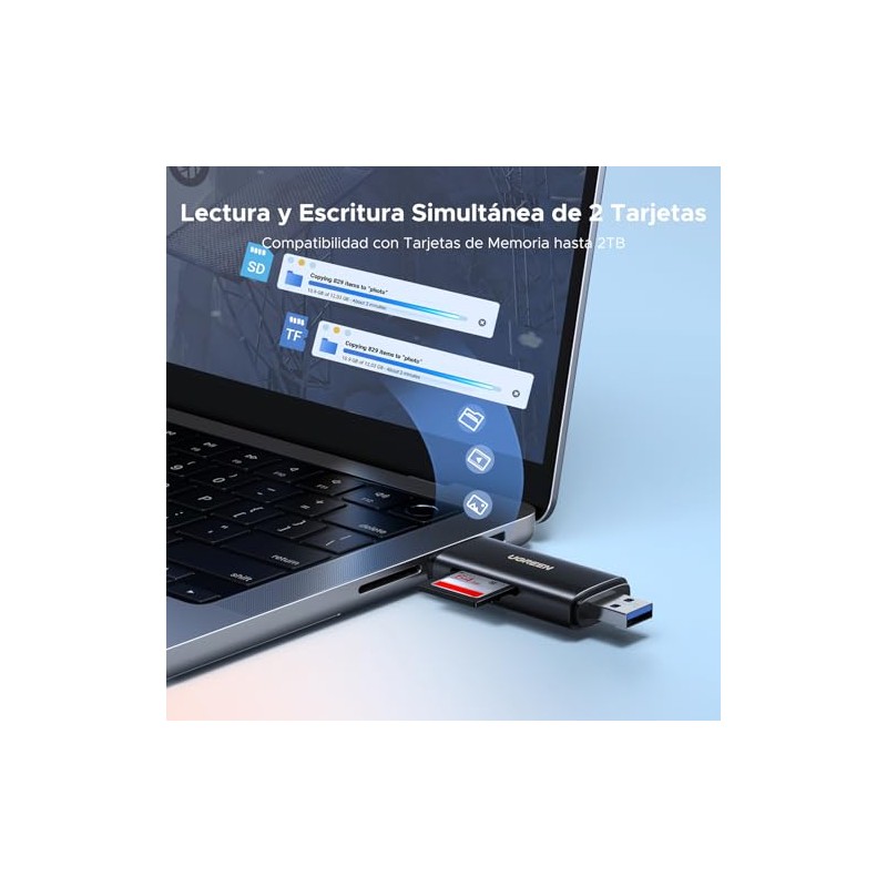 UGREEN Lector de Tarjetas SD 4.0 USB-A 3.0 y USB-C