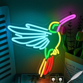 Colorful Bird Neon Sign for Wall Decor, Dimmable Bird Led Sign, USB Powered Colorful bird Neon Light for Bedrooms, Homes,Bird Shop Wall Decor