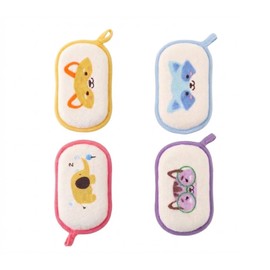 4Pcs Bath Sponge, Cartoon Bath Loofah Sponge Absorbent Shower Sponges Soft for Women