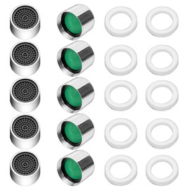 YIXISI M22 Aerator with 10 Seals, Internal Thread Tap Strainer Insert for Taps, Tap Mixing Nozzle with Stainless Steel and ABS Filter, Pack of 10