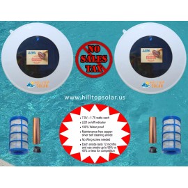 Hilltop Solar Solar Pool Ionizer |2 units | 7 volts -1.75 watts |LED on/off | self clean anode