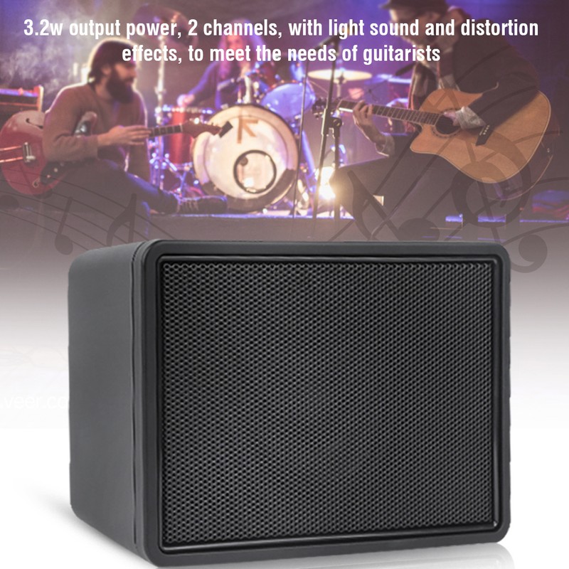 Flatsons Guitar Amplifier Speaker Mini Audio Sound with Plastic Shell
