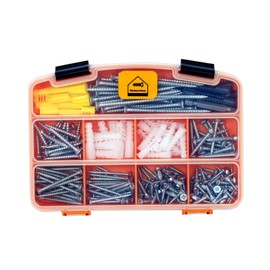 Netzerkoz 315 pcs Wood Screws and Dowels Set, Phillips Countersunk Screws and Dowels, Wood Screws Set with Dowels - Chipboard Screws Assortment with Storage Box and Magnetic Spindle Drill Tip