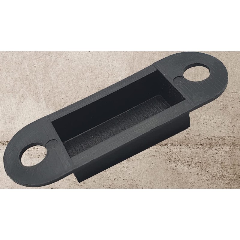 Door Latch Keep Strike Dust Box Black Plastic Small 75mm