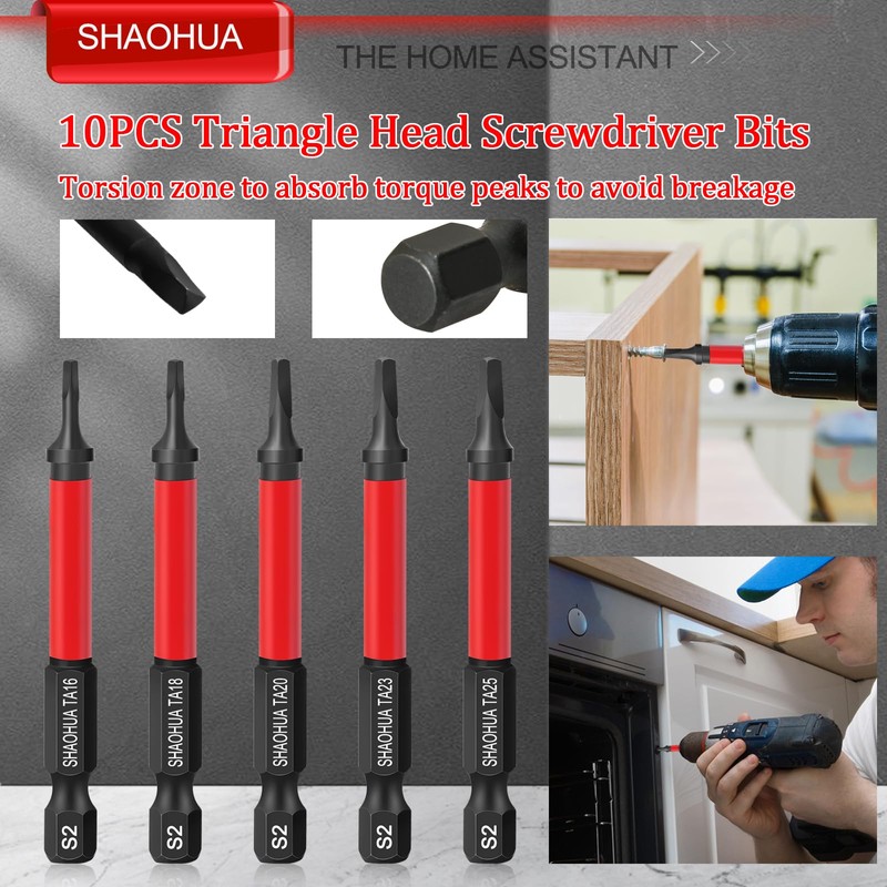 10PCS Triangle Screwdriver Bits, Impact Tough Triangle Bits Set, Upgraded
