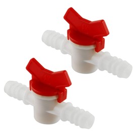 DGZZI Barbed Ball Valve 2PCS 1/2-Inch ID In-Line Ball Valve Shut-Off Switch with Hose Barb for Drip Irrigation and Aquariums White