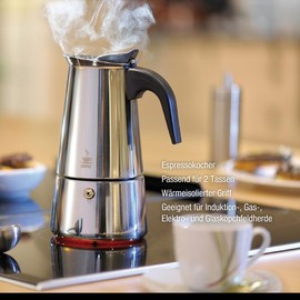 GEFU Emilio Espresso Maker, Silver/black, 16140