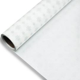 [SSAGAM] White Wrapping Mulberry Paper Roll (20.87 x 393.7 inch.) / 48gsm Light-weight Hanji Paper Yeonmu-ji, Natural Fiber Texture Pattern Printed Roll (Knot pattern)