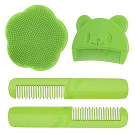 HABNI 3 Stück Baby Haarbürste Baby Badebürste Milchschorf Kamm Babybürste Gerader Babykamm Geeignet Für Neugeborene Um Die Kopfhaut Des Babys Zu Massieren Grün