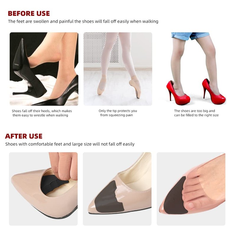 Toe Filler Inserts [4 Pairs] for Shoes Too Big, Adjustable