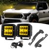 Wsays 2PCS LED Amber Light Pods & Ditch Hood Hinge