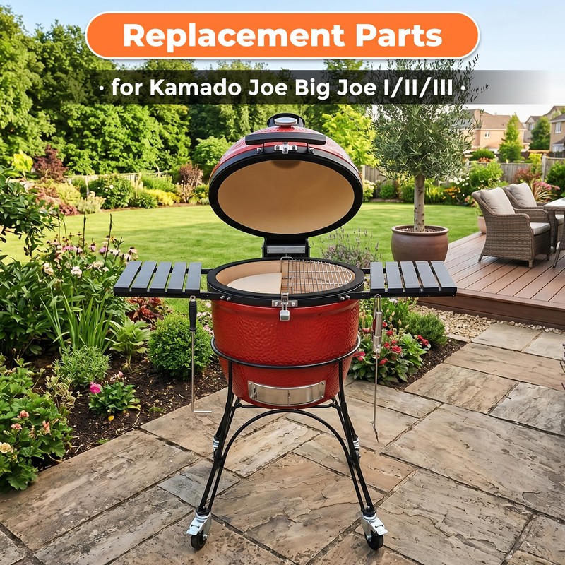 19.8'' Half-Moon Ceramic Heat Deflector Plates for Kamado Joe Accessories