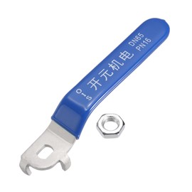 PATIKIL Lever Handle for Ball Valve, 1pcs Metal Valve Handle Total Length 185mm with Hole Size 14x10x4mm for Outdoor Faucet Replacement Repair Hose Bib Blue