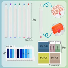 Annickee 620 Transparent Sticky Notes with 6 Highlighters, 240 Brilliant Page Markers and 1 To-Do Book, Transparent Sticky Notes, Multicoloured and Multiple Sizes, Sticky Notes for School, Office