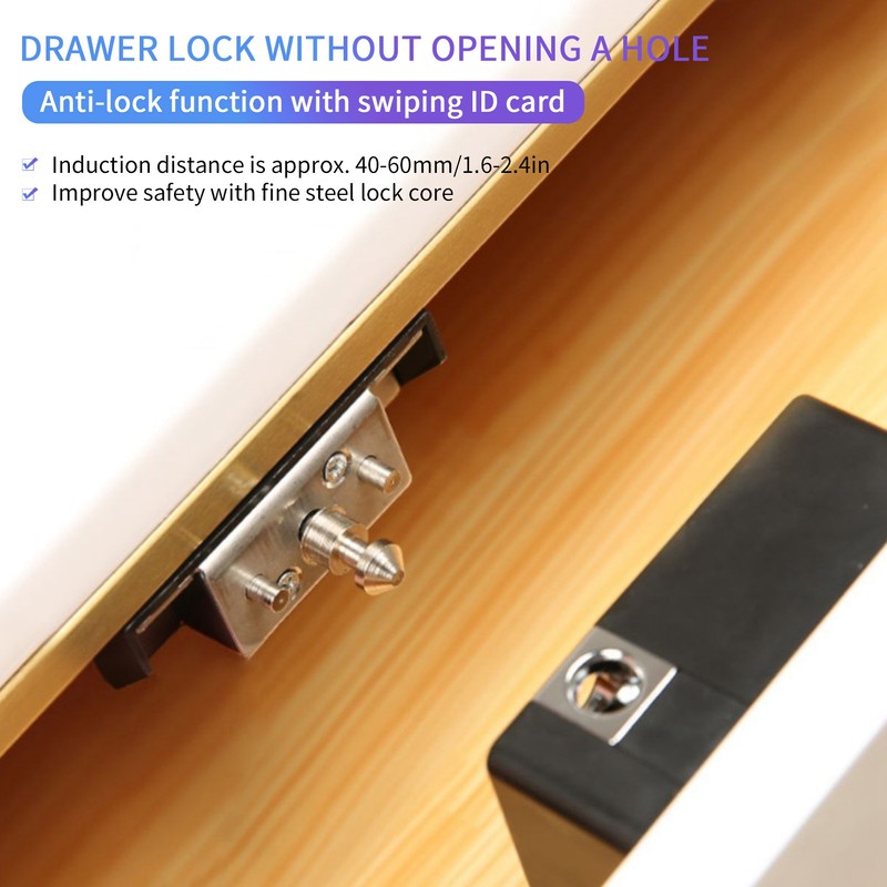 Cabinet Lock Punch Free Drawer Wardrobe Latch Invisible Smart Sensor