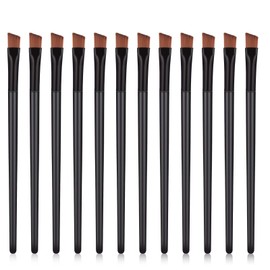 12 Pcs Eyebrow Tint Brush Eyeliner Brush Angled Eyebrow Brushes Flat Tapered Eyebrow Concealer Brush Eye Shadow Applicator Sticks Disposable Eye Makeup Brushes