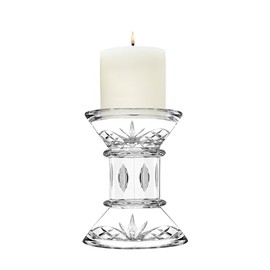 Godinger Pillar Candle and Candleholder Set, Candlestick Holder, Crystal Candle Stand, Candle Holders, includes Pillar Candle - Dublin Collection